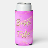 Bride Tribe Roze Marmer Patroon Seltzer Blikjeskoeler (Seltzer Achterkant)