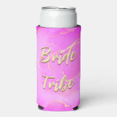 Bride Tribe Roze Marmer Patroon Seltzer Blikjeskoeler (Seltzer Voorkant)