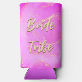 Bride Tribe Roze Marmer Patroon Seltzer Blikjeskoeler (Achterkant)