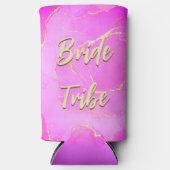 Bride Tribe Roze Marmer Patroon Seltzer Blikjeskoeler (Voorkant)