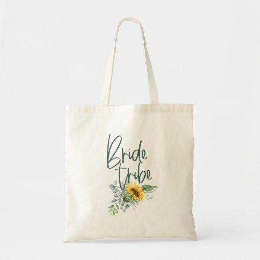 Bride Tribe Sunflower Eucalyptus Weddenschap Tote Bag (Voorkant)
