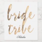 Bride Tribe |Team Bride-2 Wijn Etiket (Enkel label)