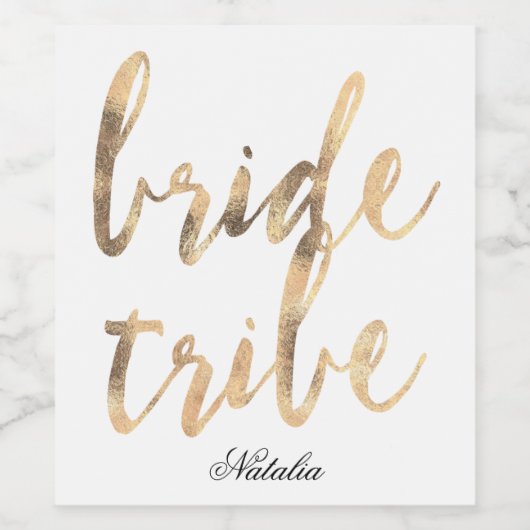 Bride Tribe |Team Bride-2 Wijn Etiket (Enkel label)