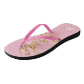 Bride Tribe Teenslippers met Monogram Typografie (Schuin)