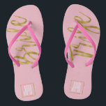 Bride Tribe Teenslippers met Monogram Typografie<br><div class="desc">Bride Flip Tribe Teenslippers met Gold Foil Monogram Typografie voor de perfecte Beach Bachelorette Party.</div>