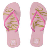Bride Tribe Teenslippers met Monogram Typografie (Voetbed)