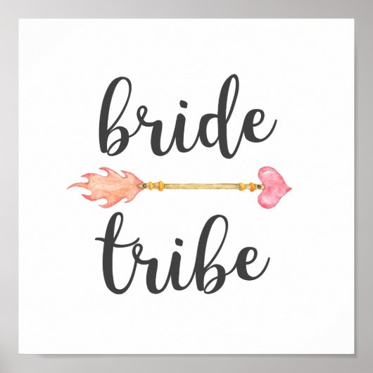 Bride Tribe Tribal Heart Arrow Poster (Voorkant)
