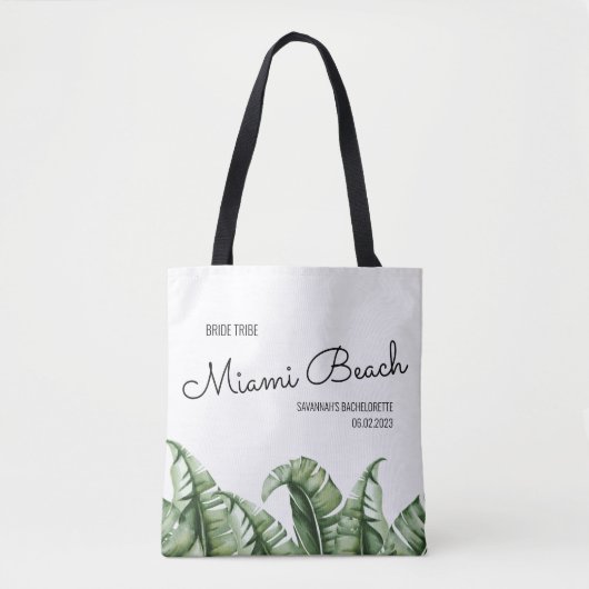 Bride Tribe Tropical Miami Bachelorette Canvas tas (Voorkant)