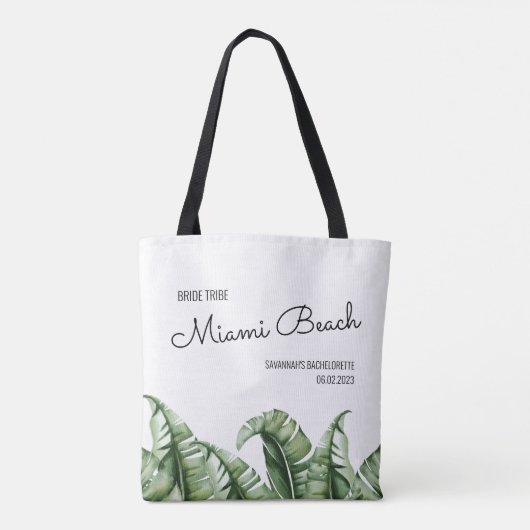 Bride Tribe Tropical Miami Bachelorette Canvas tas (Achterkant)