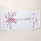 Bride Tribe Tropical Roos Gold Palm Tree (aangepas Strandlaken (Voorkant)