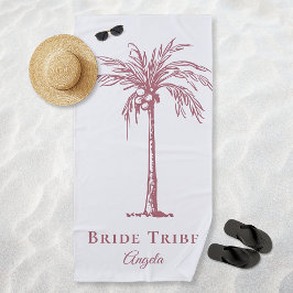 Bride Tribe Tropical Roos Gold Palm Tree (aangepas Strandlaken