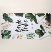 Bride tribe tropisch blad en typografie strandlaken (Voorkant)