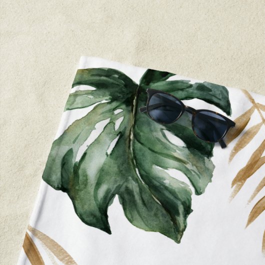 Bride tribe tropisch blad en typografie strandlaken (In situ)