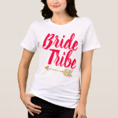Bride Tribe Typography Calligaphy Hand Lettered Tri-Blend Shirt (Voorkant)