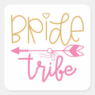 Bride Tribe Vierkante Sticker