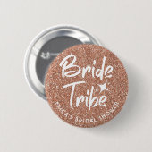 Bride tribe vrijgezellenfeest gouden pen ronde button 5,7 cm (Voorkant /achterkant)