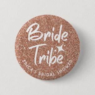 Bride tribe vrijgezellenfeest gouden pen ronde button 5,7 cm