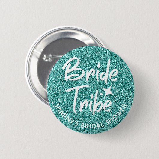 Bride Tribe Vrijgezellenfeest Pin Turquoise Ronde Button 5,7 Cm (Voorkant /achterkant)