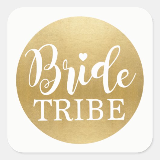 Bride Tribe Vrijgezellenfeest Stickers Gouden Brui (Voorkant)