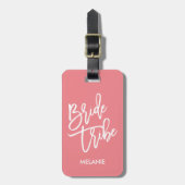 Bride Tribe White Script Bagagelabel (Voorkant verticaal)
