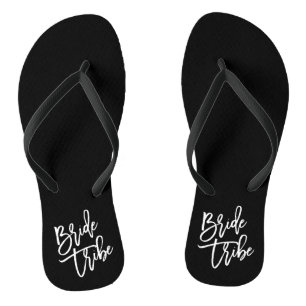 Bride Tribe White Script Teenslippers