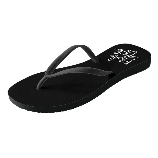 Bride Tribe White Script Teenslippers (Schuin)