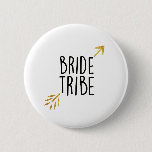 {Bride Tribe} Zwart & Goud Ronde Button 5,7 Cm (Voorkant)