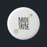{Bride Tribe} Zwart & Goud Ronde Button 5,7 Cm<br><div class="desc">Vier je vrijgezellenfeest in stijl</div>
