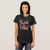 Bride Tribe | Zwart-roze T-shirt (Voorkant volledig)