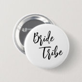 Bride Tribe Zwart Wit Elegant Wedding Button (Voorkant /achterkant)