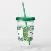 Bride Tropische Palm Leaf Bachelorette White Acryl Drinkbeker (Links)