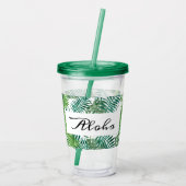 Bride Tropische Palm Leaf Bachelorette White Acryl Drinkbeker (Achterkant)