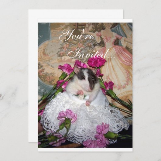 Bride Trudy Rat Invitation Kaart (Voorkant / Achterkant)