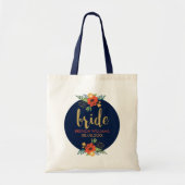 Bride Typography & Floral Bouquet Tote Bag (Voorkant)