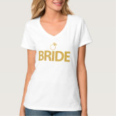 Bride V-Neck T-Shirt Faux Sequins (Voorkant)
