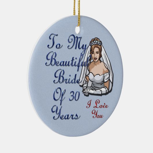 Bride van 30 jaar keramisch ornament (Rechts)