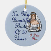 Bride van 30 jaar keramisch ornament (Voorkant)