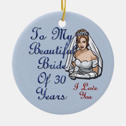 Bride van 30 jaar keramisch ornament (Voorkant)