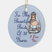 Bride van 30 jaar keramisch ornament (Links)