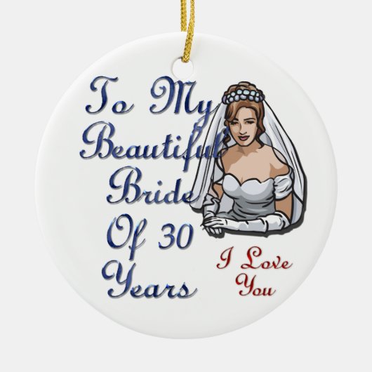 Bride van 30 jaar keramisch ornament (Voorkant)