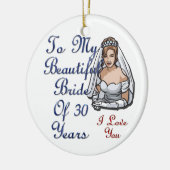 Bride van 30 jaar keramisch ornament (Links)