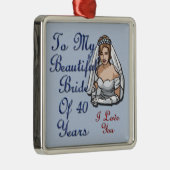 Bride van 40 jaar metalen ornament (Rechts)