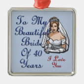 Bride van 40 jaar metalen ornament (Voorkant)