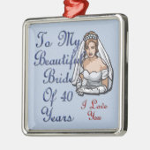 Bride van 40 jaar metalen ornament (Links)