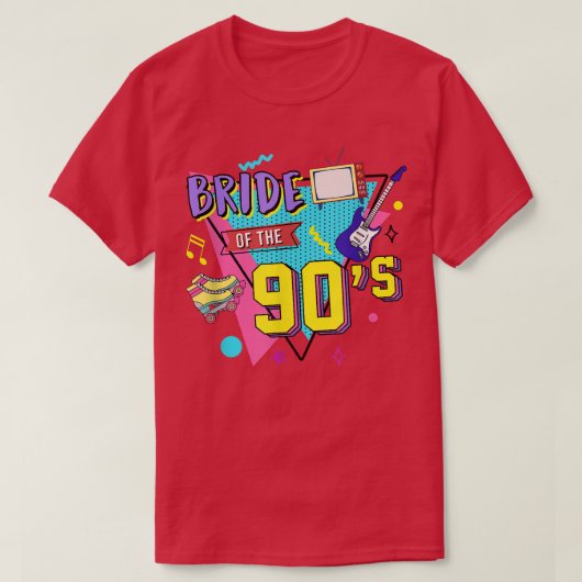 Bride van de 90s Retro 90s thema bachelorette mat T-shirt (Design voorkant)