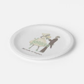 Bride van de Dag van de bruiloft en Groom Persoonl Papieren Bordje (Gekanteld)