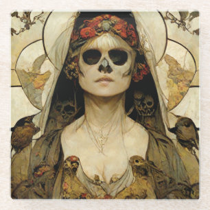 Bride van de dood Gothic Horror Glazen Onderzetter