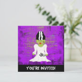 Bride van de uitnodiging van Frankenstein Hallowee (Staand voorkant)