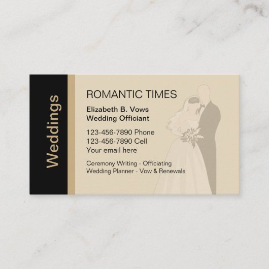 Bride van de weddenschapsbeambte en bruom visitekaartje (Voorkant)