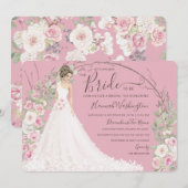 Bride van de Witte Dress Bridal Tea Shower Kaart (Voorkant / Achterkant)